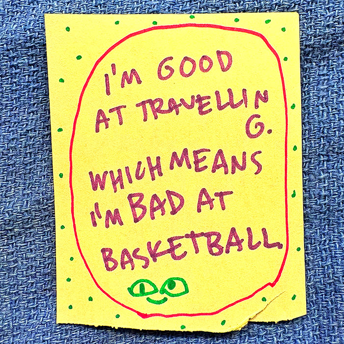lunch note of weird drawing