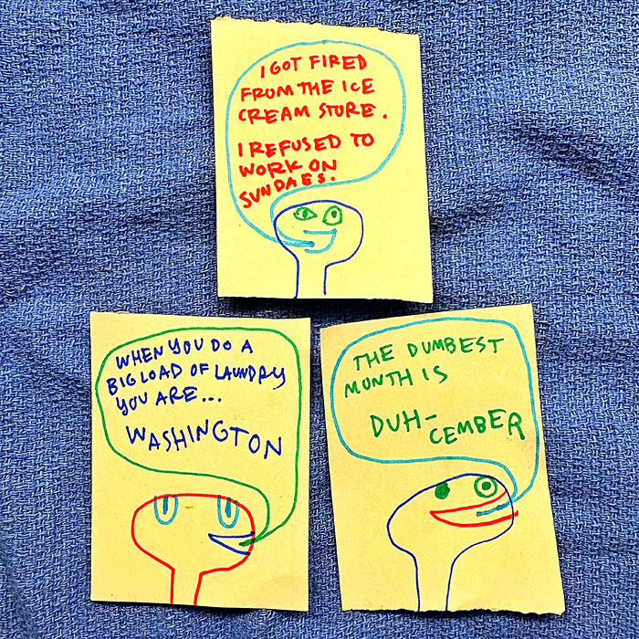 lunch note of weird drawing