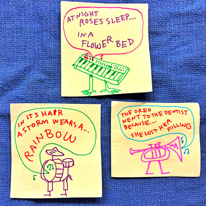 lunch note of weird drawing