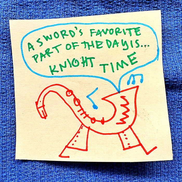 lunch note of weird drawing