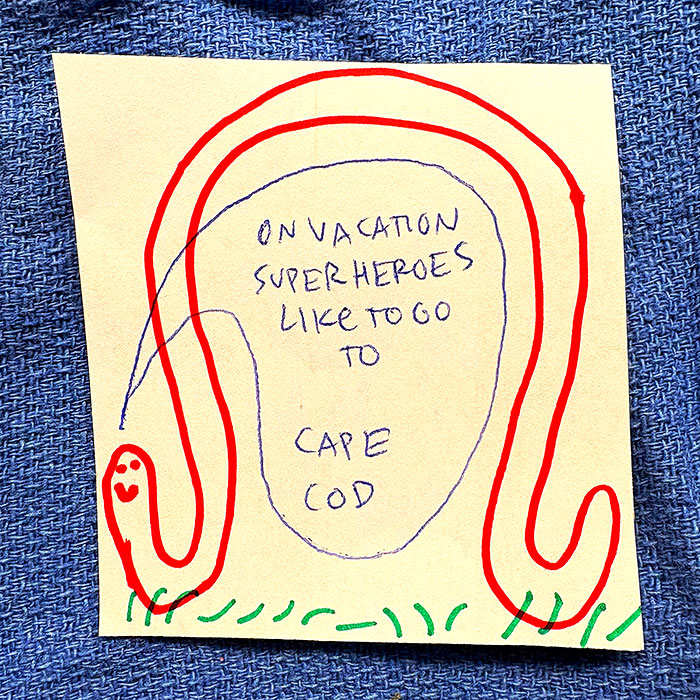 lunch note of weird drawing
