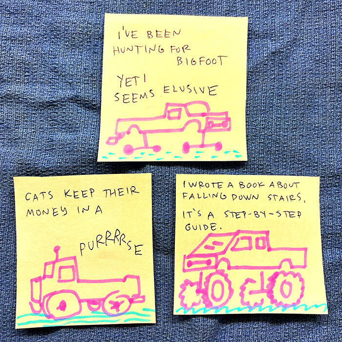 lunch note of weird drawing