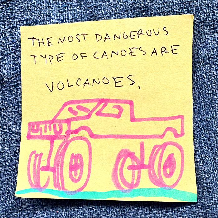 lunch note of weird drawing