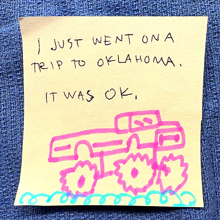 lunch note of weird drawing