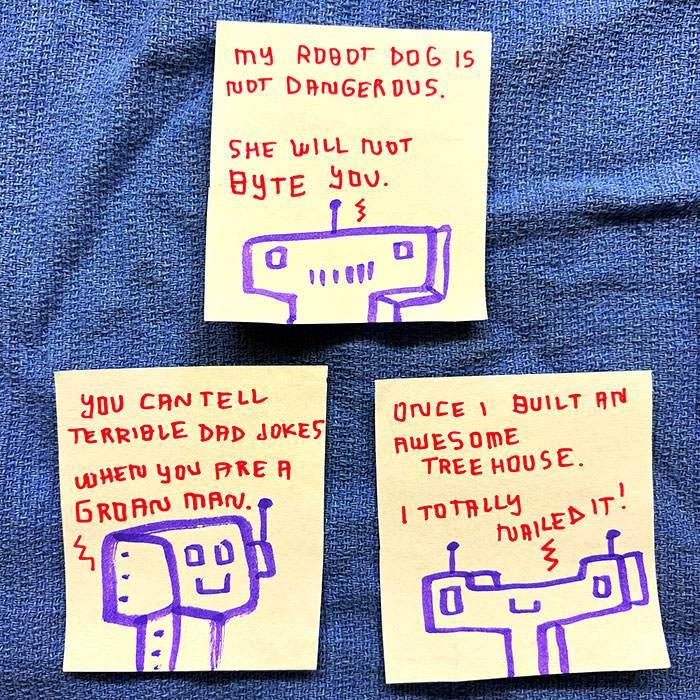lunch note of weird drawing