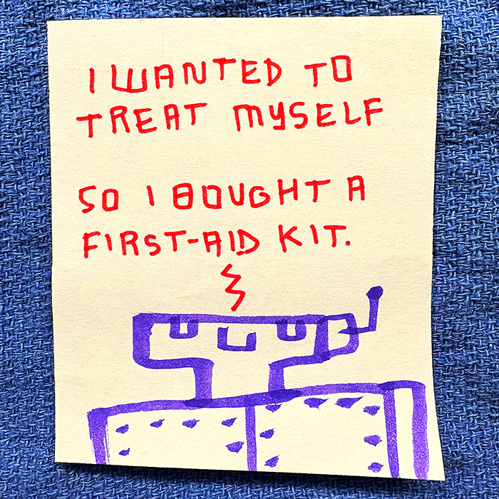 lunch note of weird drawing