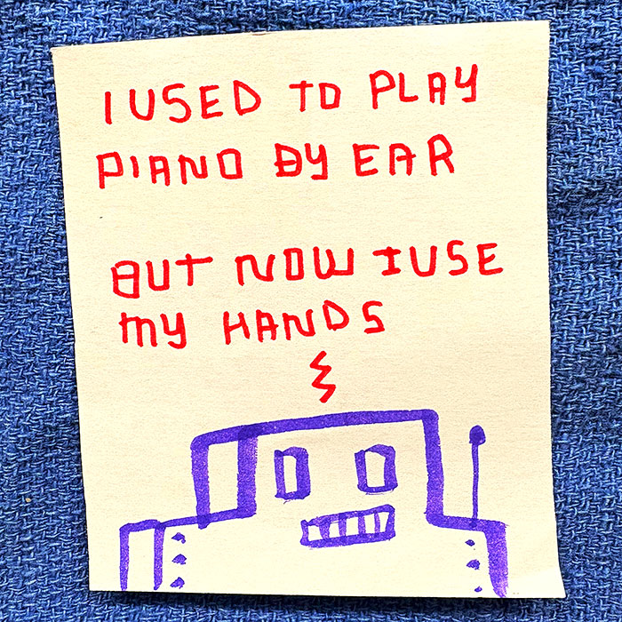 lunch note of weird drawing