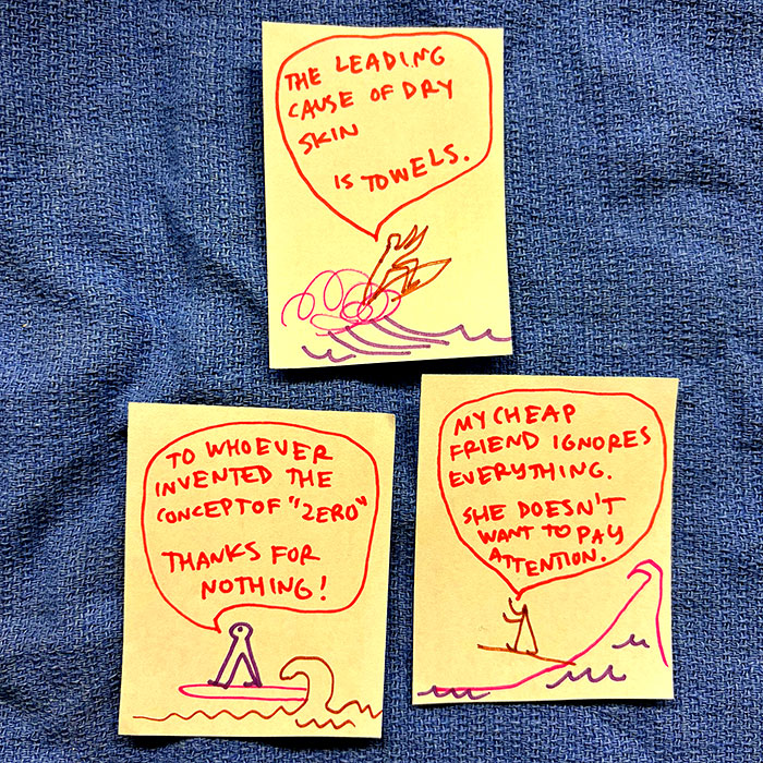 lunch note of weird drawing