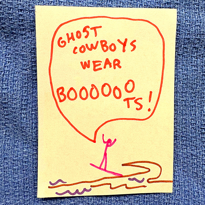 lunch note of weird drawing