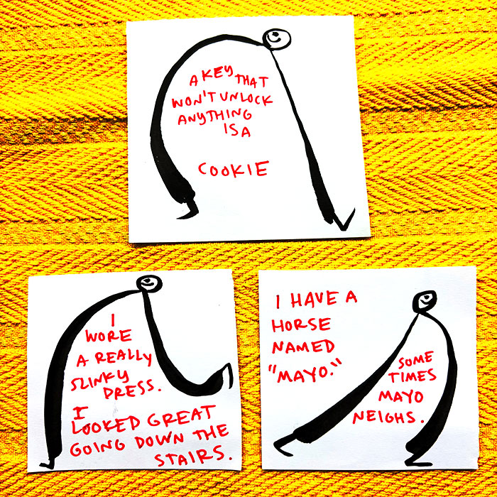 lunch note of weird drawing