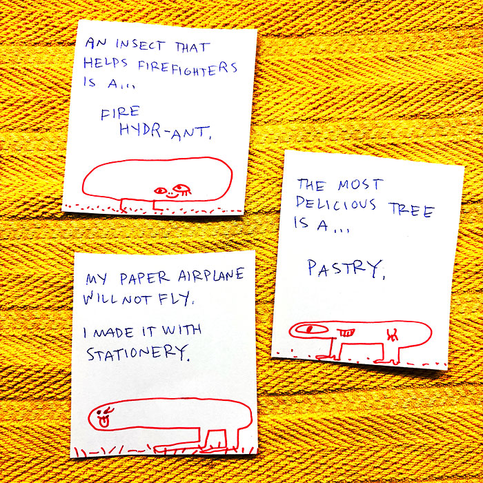 lunch note of weird drawing