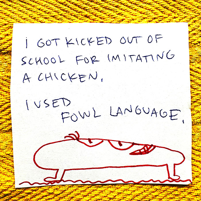lunch note of weird drawing