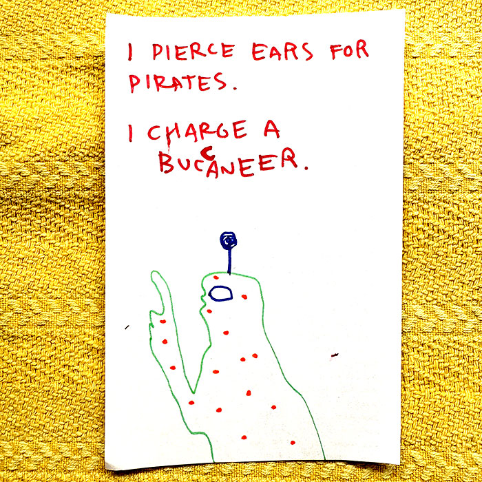 lunch note of weird drawing