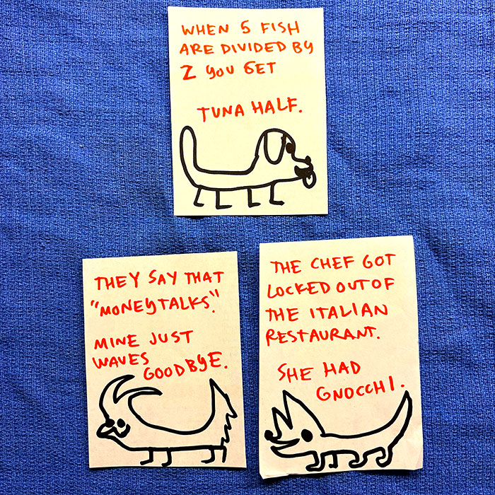 lunch note of weird drawing