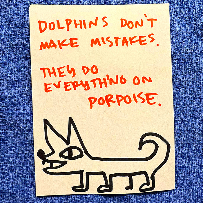 lunch note of weird drawing