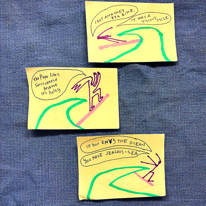 lunch note of weird drawing