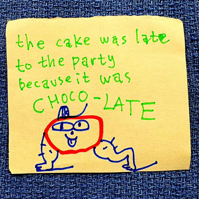 lunch note of weird drawing