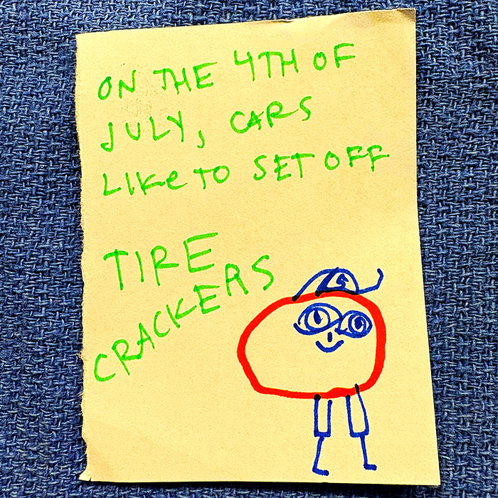 lunch note of weird drawing