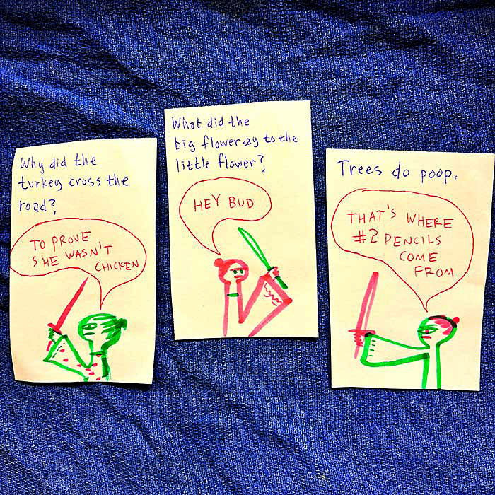 lunch note of weird drawing
