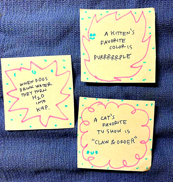 lunch note of weird drawing