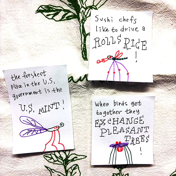 lunch note of weird drawing