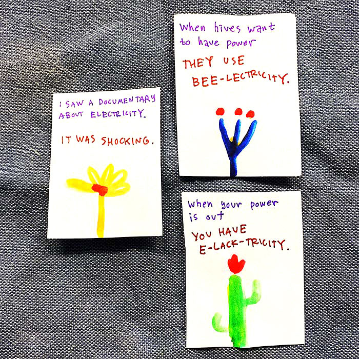 lunch note of weird drawing