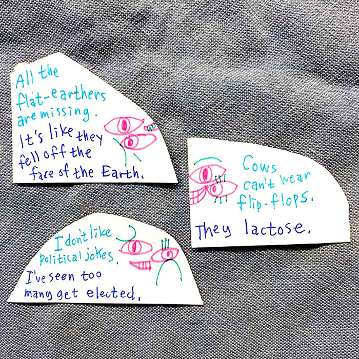 lunch note of weird drawing