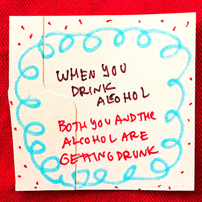 lunch note of weird drawing