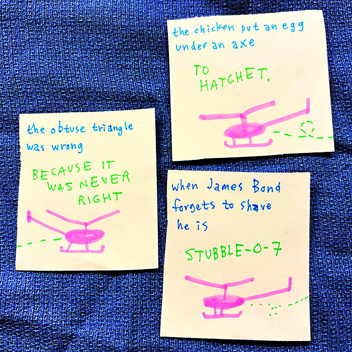 lunch note of weird drawing