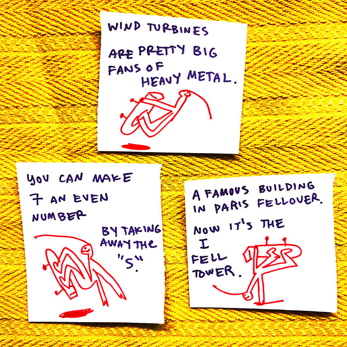 lunch note of weird drawing