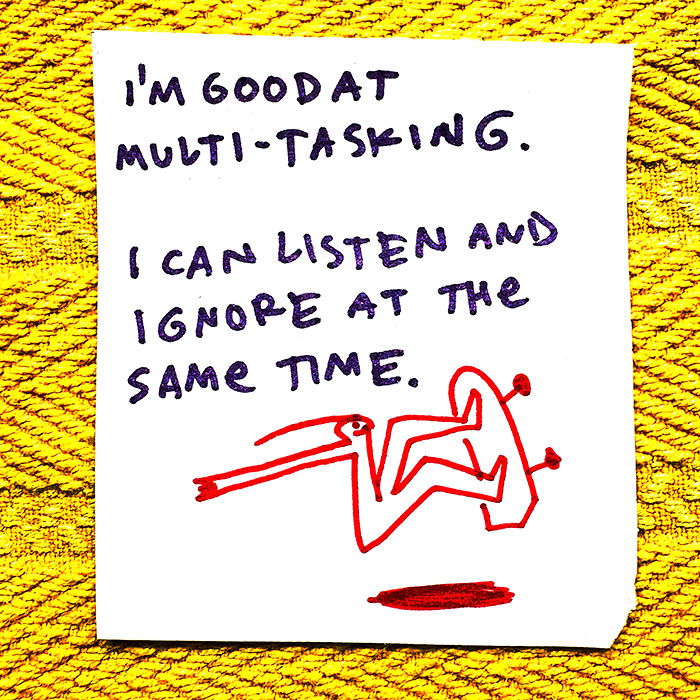lunch note of weird drawing
