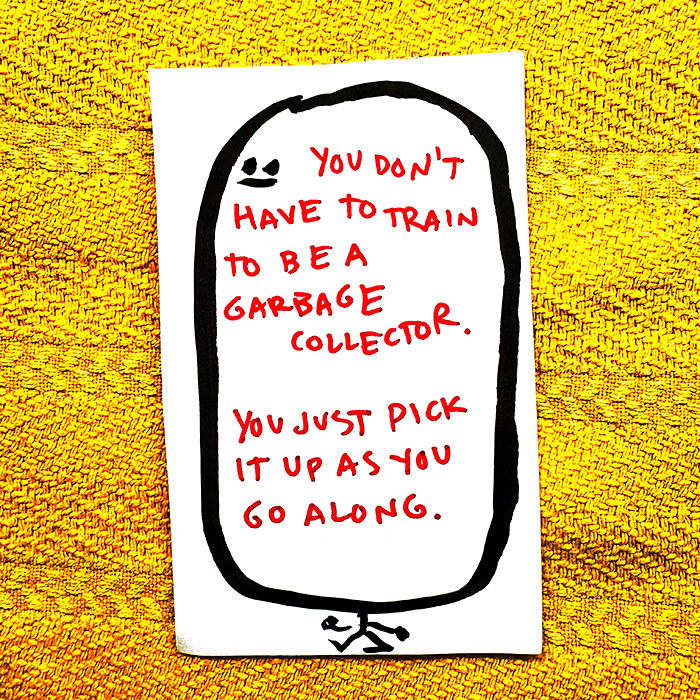 lunch note of weird drawing