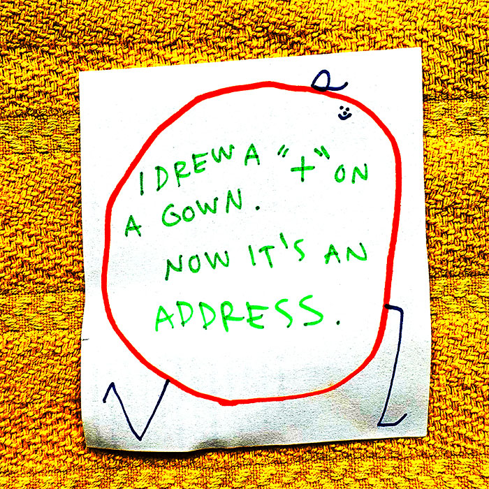 lunch note of weird drawing