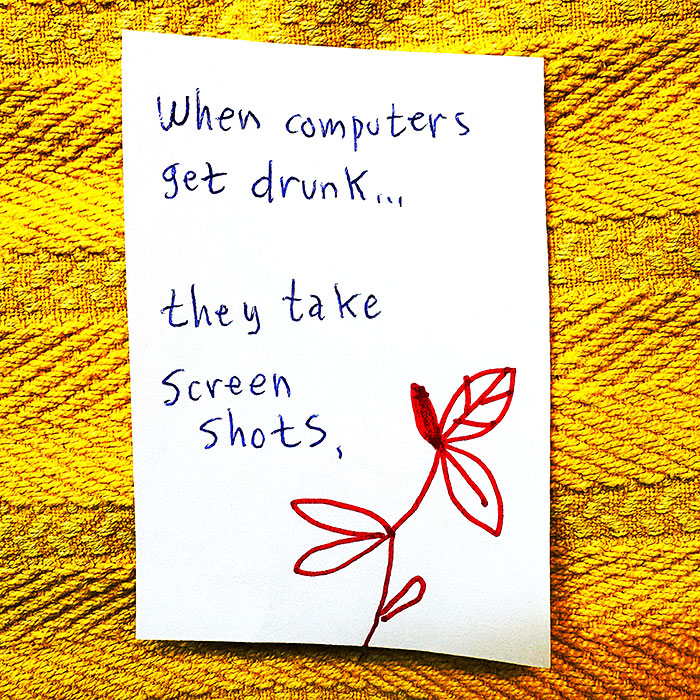 lunch note of weird drawing