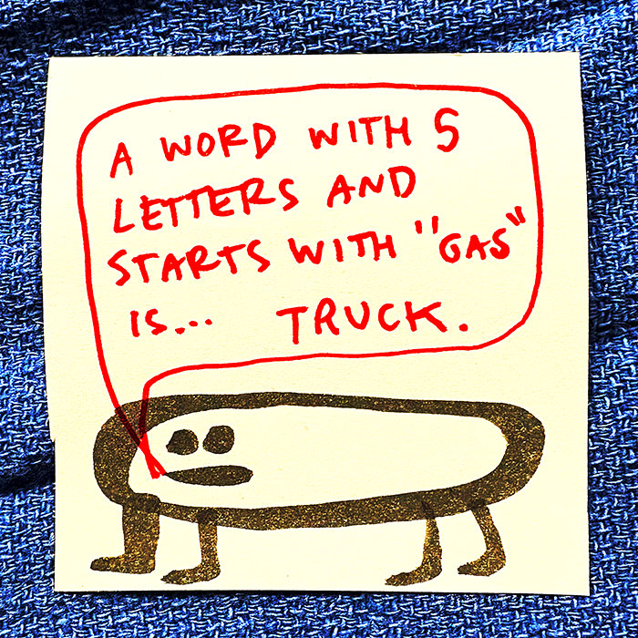 lunch note of weird drawing