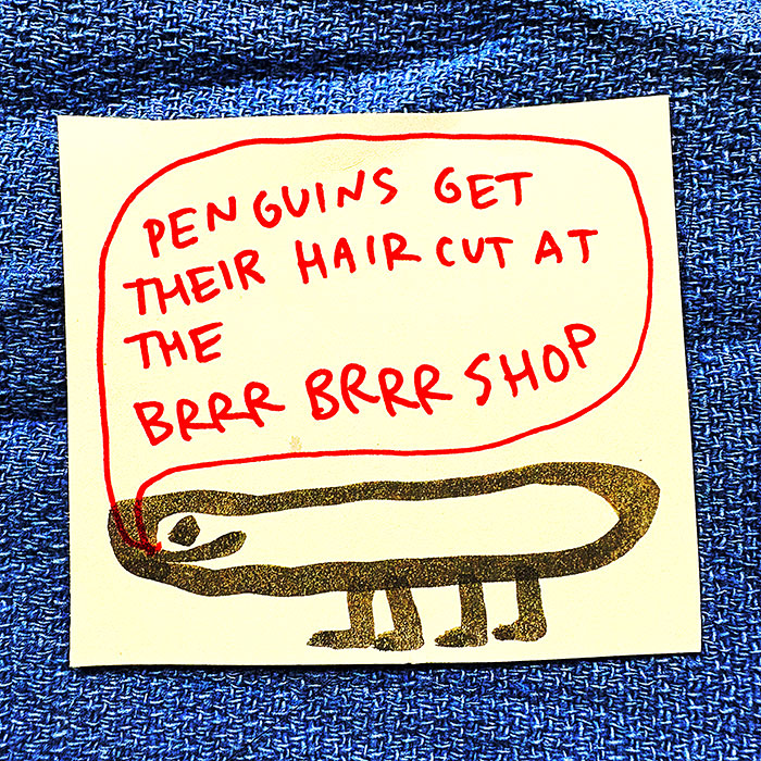 lunch note of weird drawing