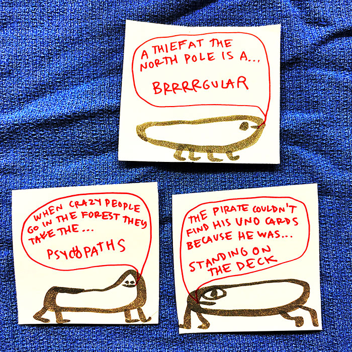 lunch note of weird drawing