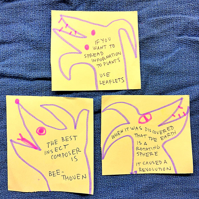 lunch note of weird drawing