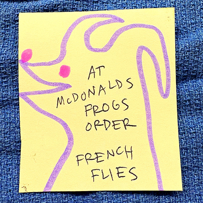 lunch note of weird drawing