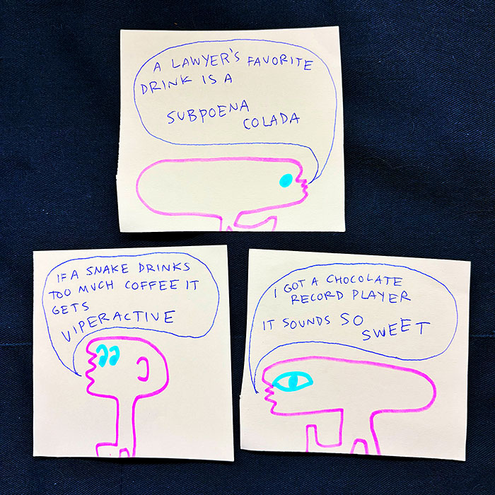 lunch note of weird drawing