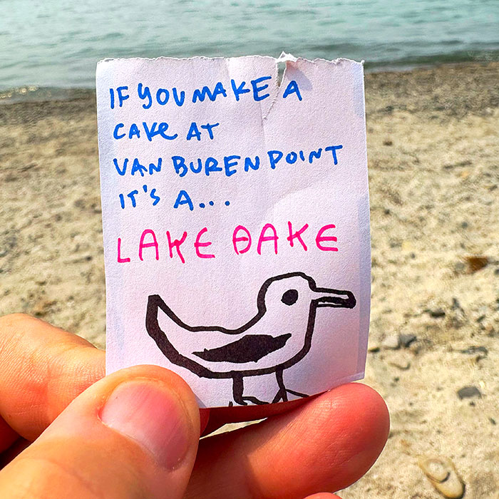lunch note of weird drawing
