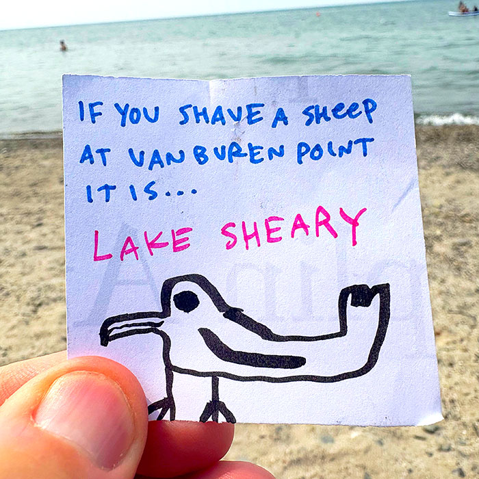 lunch note of weird drawing