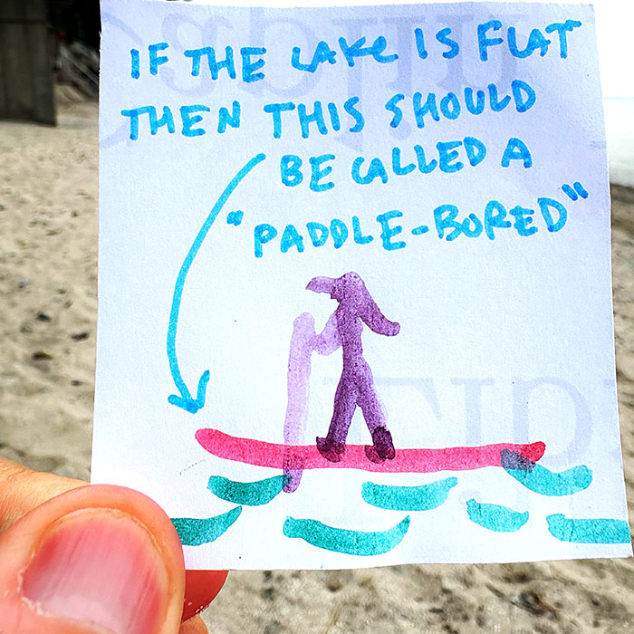 lunch note of weird drawing