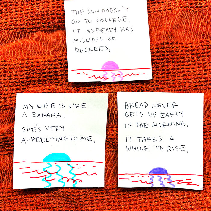 lunch note of weird drawing