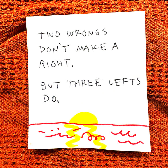 lunch note of weird drawing