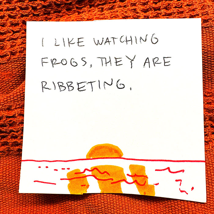 lunch note of weird drawing