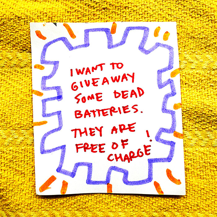 lunch note of weird drawing