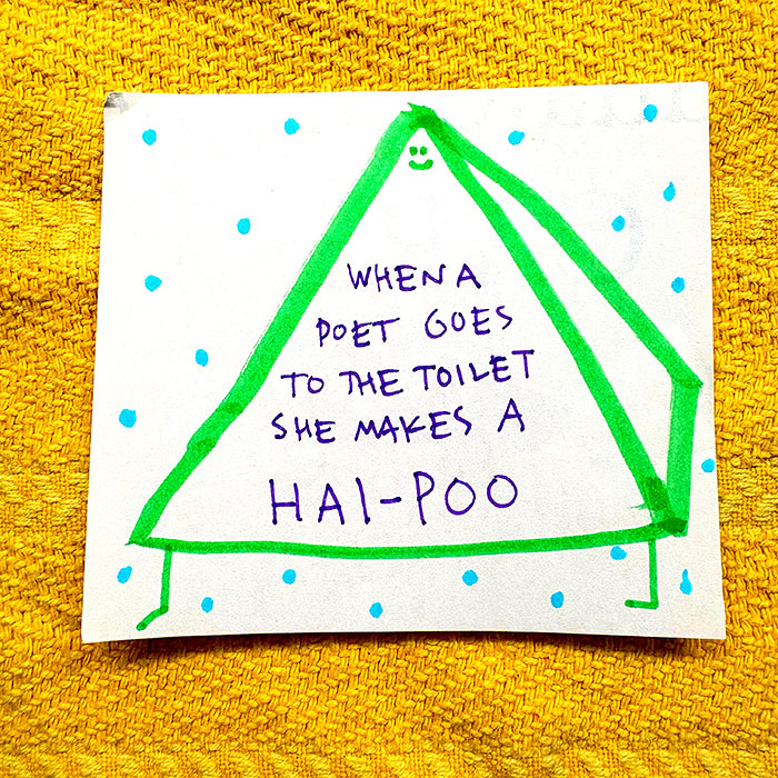 lunch note of weird drawing