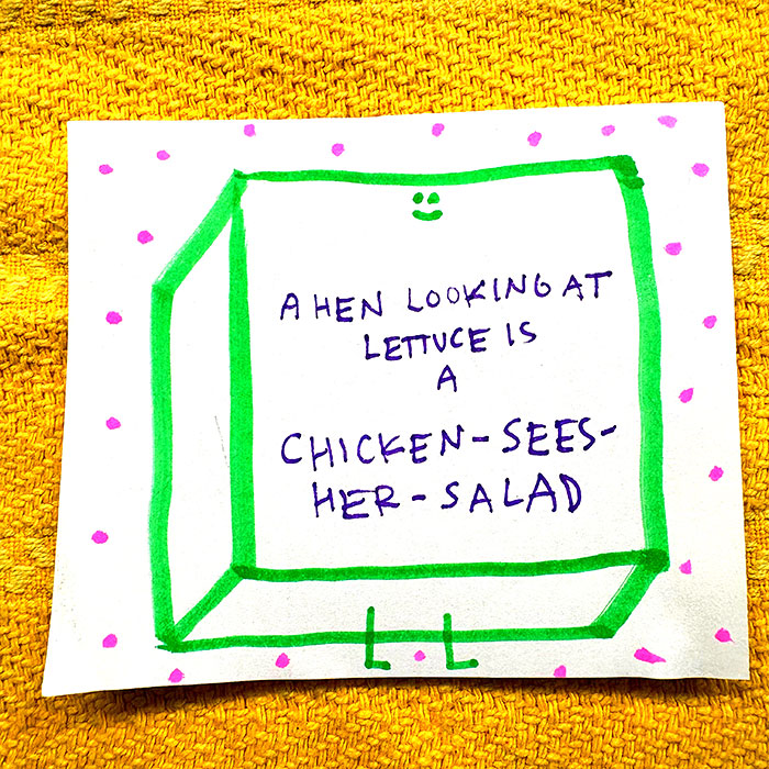 lunch note of weird drawing