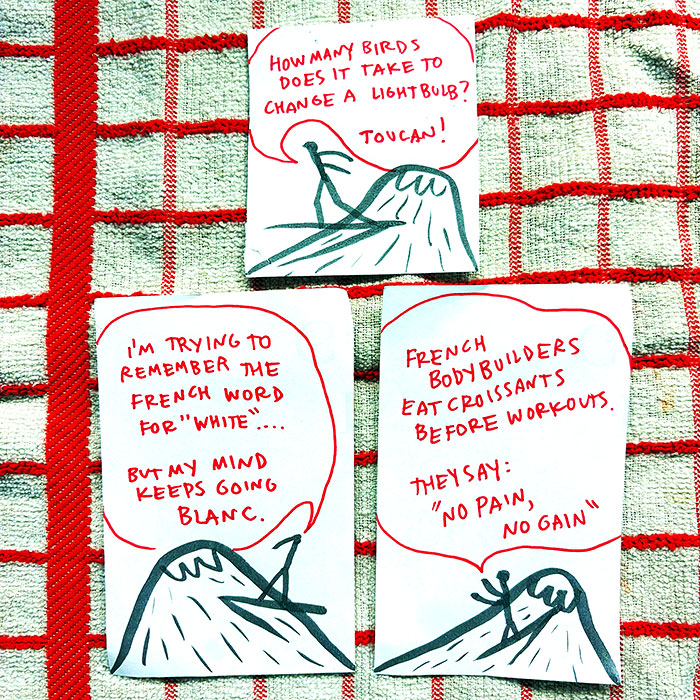 lunch note of weird drawing